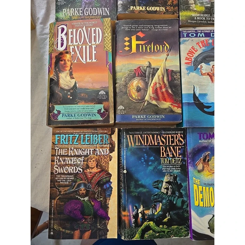 Lot of 9 Tom Deitz,‎ Parke Godwin & Fritz Leiber Fiction Fantasy Paperback Books